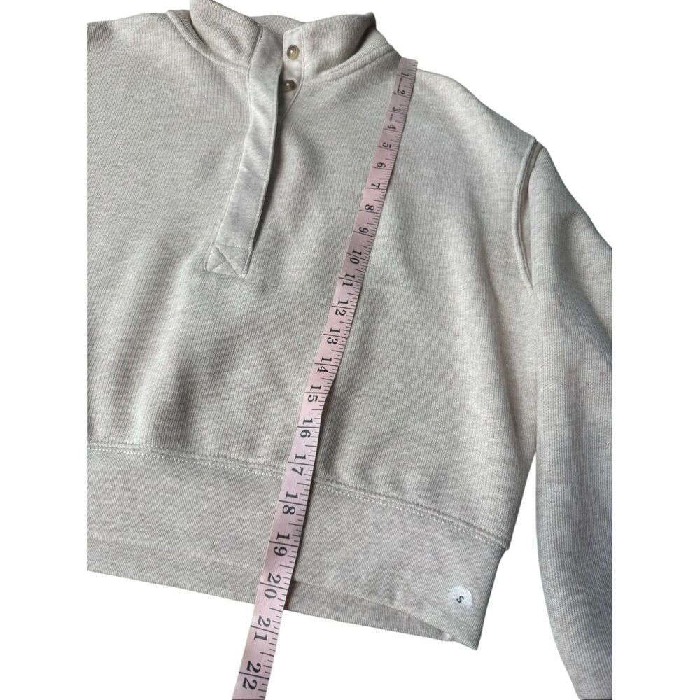 American Eagle Outfitters Cropped Henley Fleece Sweatshirt Size S - Picture 10 of 11
